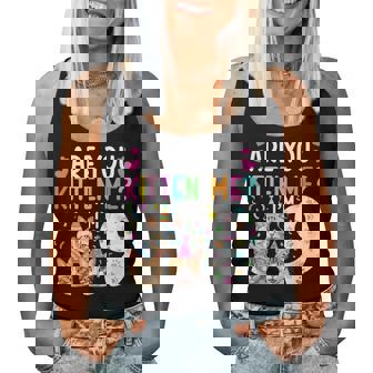 9Th Cat Birthday Party 9 Year Old Girl Kitten Birthday Women Tank Top | Mazezy