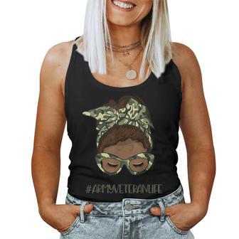 African American Army Veteran Female Afro Melanin Girl Women Tank Top - Thegiftio