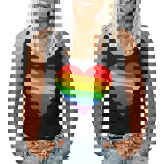 Arcoiris Corazón Lgtbq Color Del Arcoiris Bandera Colorido Cuello Camiseta sin mangas para mujer - Regaloses