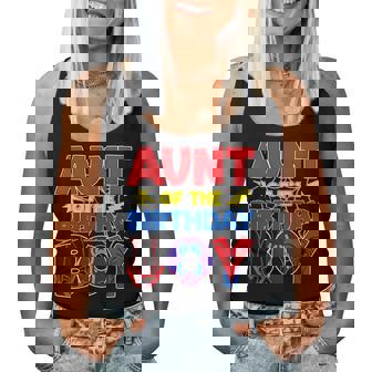 Aunt Of The Birthday Boy Matching Spider Family Birthday Women Tank Top - Monsterry