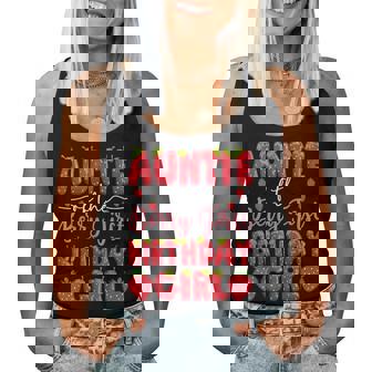 Auntie Of The Berry First Birthday Girl Strawberry Party Women Tank Top - Thegiftio