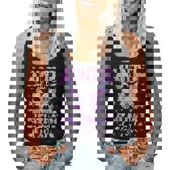 Auntie Of The Birthday Girl Butterfly Family Matching Women Tank Top | Seseable CA