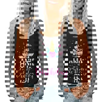 Auntie Of The Birthday Girl Matching Family Unicorn Party Women Tank Top - Thegiftio