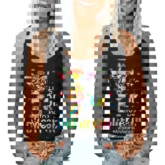 Autism Awareness Cute Giraffe Animal Its Ok To Be Different Women Tank Top - Monsterry