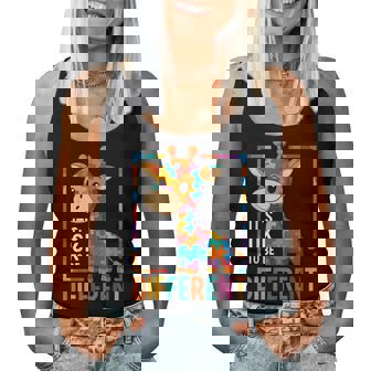 Autism Awareness Giraffe Its Ok To Be Different Women Tank Top - Thegiftio