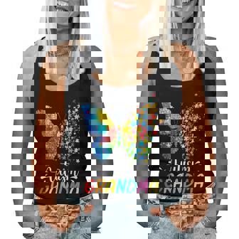 Autism Awareness Grandma Butterfly Cute Colorful Rainbow Women Tank Top | Seseable CA