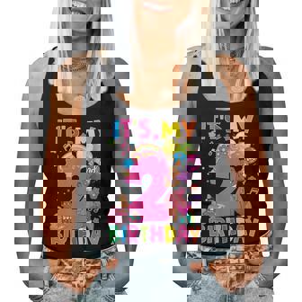 Baby Girl 2Nd Birthday Party Pink Doll Family Decorations Women Tank Top | Mazezy