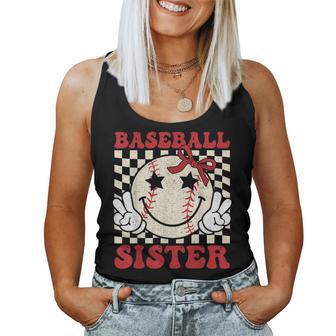 Baseball Sister Coquette Bow Sport Lovers Baseball Girls Women Tank Top - Thegiftio UK
