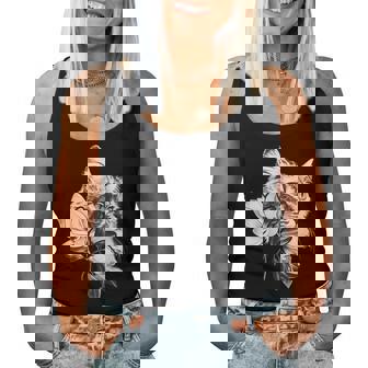 Beau Chat Avec Des Fleurs De Magnolias Floral Débardeur pour femme - Cadeauxyz