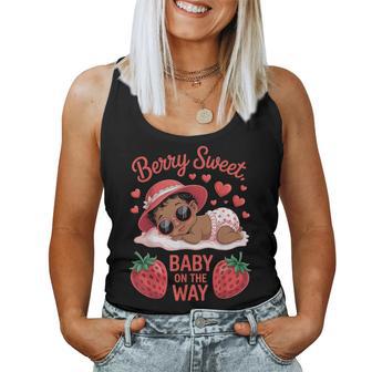 Berry Sweet Baby On The Way Baby Shower Black Girl Women Tank Top | Seseable UK