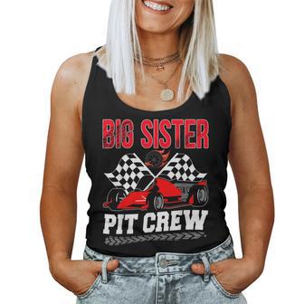 Big Sister Pit Crew Racing Family Race Car Birthday Boy Women Tank Top | Mazezy