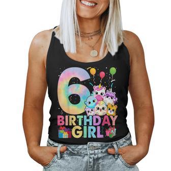 Birthday Girl 6Th Birthday Squish Squad Mallow Women Tank Top - Thegiftio UK