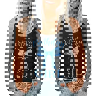 Birthday Girl Blue Coquette Bow Birthday Party Family Women Tank Top | Seseable UK