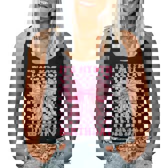 Birthday Girls Pink Coquette Bow It's My 9Th Birthday Girl Women Tank Top | Seseable UK