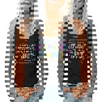 Birthday Twins Retro Matching Twin Birthday Boys Girls Women Tank Top | Seseable CA