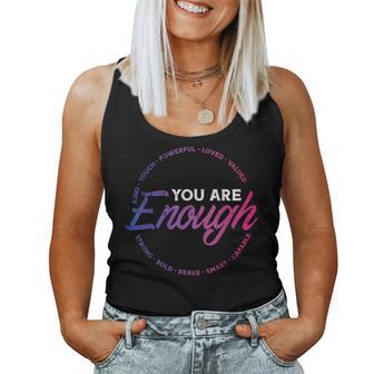 Bisexual You Are Enough Bi Pride Flag Ally Lgbtq Men Women Tank Top - Thegiftio UK