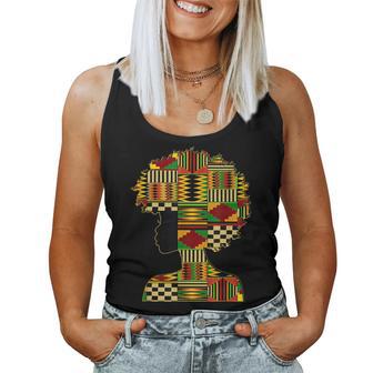 Black History Month Kente Afro Woman Girl African American Women Tank Top | Mazezy