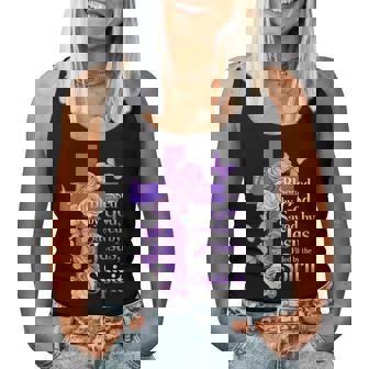 Blessed By God Saved By Jesus Butterfly Cross Christian Women Tank Top - Monsterry