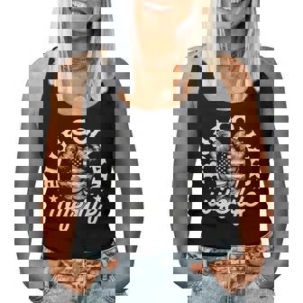 Blue Collar Wife Life Messy Hair Buns Usa Flag Women Tank Top | Mazezy