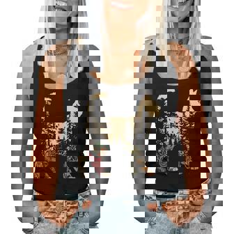 Boho Cat Plants Forest Nature Wildflower Hiking Camping Women Tank Top | Seseable UK