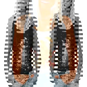 Boho Wolf Hurlant À La Lune Floral Mystique Graphique Débardeur pour femme - Cadeauxyz