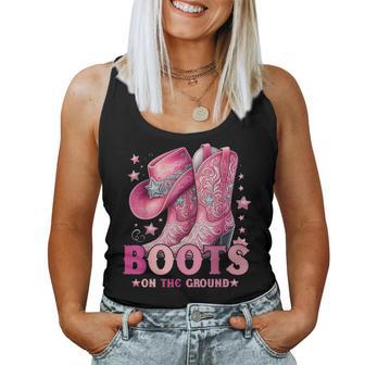 Boots On The Ground Western Cowgirl Hat Boots Girls Women Women Tank Top - Thegiftio UK