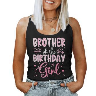 Brother Of The Birthday Girl Matching Pink Coquette Bow Women Tank Top - Monsterry