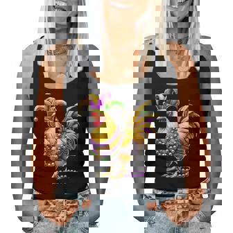 Chicken Beads Mardi Gras Carnival Farming Farmer Animal Women Tank Top - Monsterry