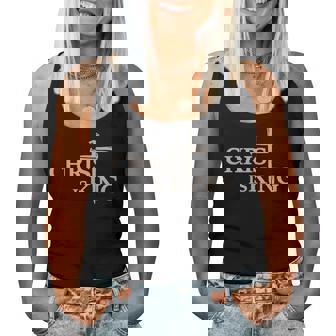 Christ Is King Nail Cross Christian Minimalist Religious Women Tank Top | Seseable CA