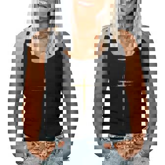 Christian Cross Gold Jesus 33Andme Women Tank Top | Seseable UK