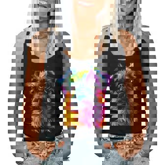 Colorful Brussels Griffon Face Dog Lover Black Women Tank Top - Thegiftio