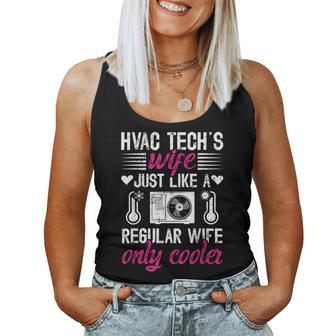 Cool Hvac Tech's Wife Of An Hvac Technician Wife Women Tank Top - Thegiftio UK