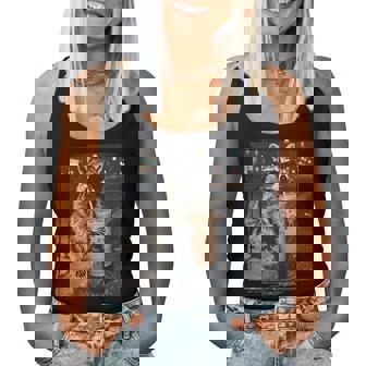 Cool Raccoon Drinking Iced Coffee Animal Meme Women Women Tank Top | Mazezy