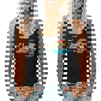 Cool Summer Beach Vacation Sunset Palm Tree Women Tank Top - Monsterry