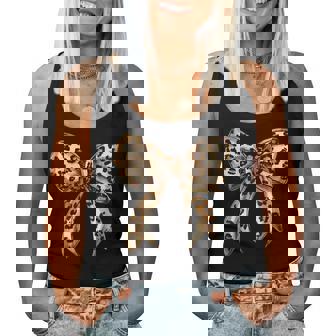 Coquette Bow Leopard Print Bow Coquette Girl Trendy Girly Women Tank Top | Seseable CA