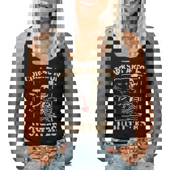 Corks Are For Quitters Skeleton Wine Drinking Team Festival Women Tank Top | Seseable CA