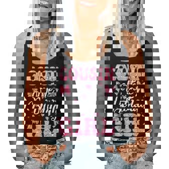 Cousin Of The Birthday Girl Family Pink Coquette Bow Women Tank Top - Monsterry