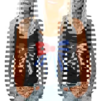 Cuba Cuban Pride Flag Girl Coquette Bow Ribbon Women Tank Top - Monsterry