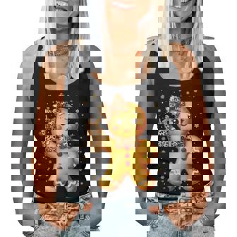 Cute Gingerbread Leopard Coquette Christmas Xmas Girl Women Women Tank Top | Mazezy