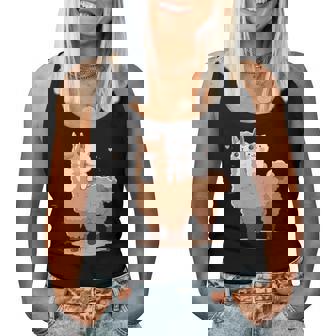 Cute Llama And Cat Women Tank Top - Thegiftio