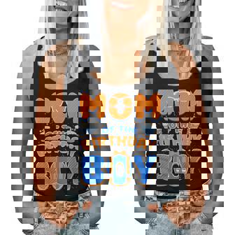 Cute Mom Of The Birthday Boy Matching Blue Orange Party Women Tank Top | Seseable FR