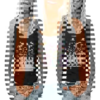 Cute Owl Lover Floral Butterfly Nature Aesthetic Girls Women Tank Top | Mazezy