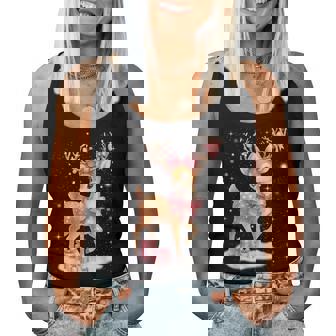 Cute Rudolph Pink Coquette Pajamas Christmas Xmas Girl Women Women Tank Top - Thegiftio