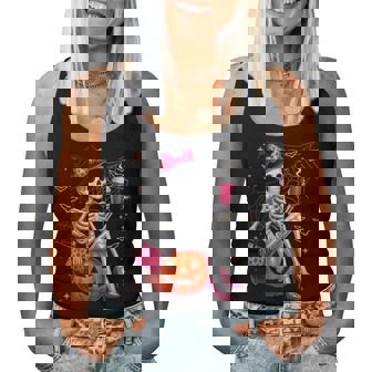 Cute Skeleton Drinking Coffee Lover Halloween Costumes Women Women Tank Top | Seseable CA