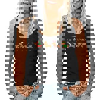 Dachshund Christmas Pajamas For Girlfriend Dog Lovers Women Tank Top - Monsterry