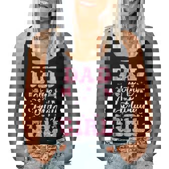 Dad Of The Birthday Girl Family Pink Coquette Bow Women Tank Top | Seseable UK