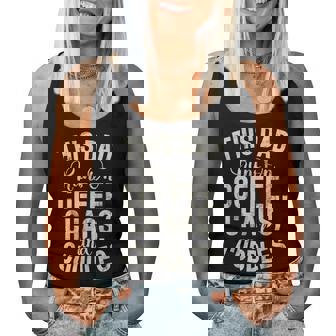 This Dad Runs On Coffee Chaos And Cuddles New Dad Women Tank Top - Thegiftio