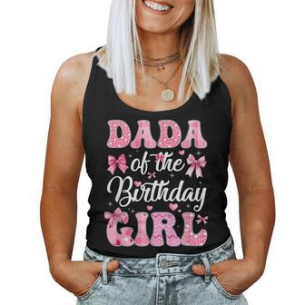 Dada Of The Birthday Girl Family Pink Coquette Bow Women Tank Top - Monsterry