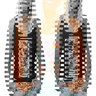 Day Of The Dead Dia De Los Muertos Catrina Woman Flower Rose Women Tank Top - Monsterry