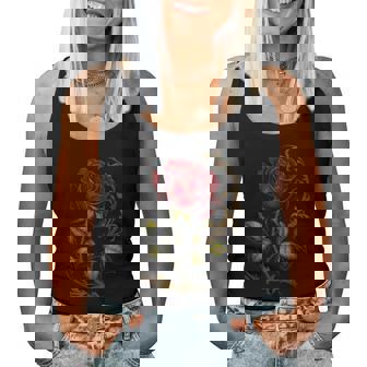 Deep Red Rose Black And Graphic For Women Women Tank Top | Mazezy